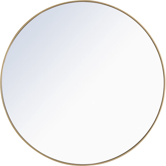 Elegant Decor Metal frame Round Mirror 48 inch Brass finish