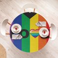 thumbnail image 3 of Ambesonne Pride Emoji Fitted Round Tablecloth, LGBTQ Flag Rainbow Love, 45"- 56" Diameter, Multicolor Seal Brown, 3 of 4