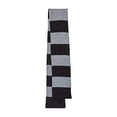 thumbnail image 5 of Sportsman Foulard en Tricot Rayée Rugby, Taille Unique, Noir Chiné Gris Chiné, 5 of 5