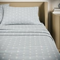 thumbnail image 6 of Beautiful Signature Floral 3-Piece 100% Cotton Percale Dawn Blue Sheet Set, Twin by Drew Barrymore, 6 of 7