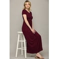 thumbnail image 5 of Made by Johnny Women's Short Sleeve Loose Plain Casual Long Maxi Dresses with Pockets XL WINE, 5 of 6