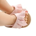 thumbnail image 4 of LIIPEE Girls Boys Sandals Summer Comfortable Solid Color Ruffled Open Toe Non- Soft Sole Shoes Toddler Trendy Playground Sandal,Red,0-6 Months, 4 of 9