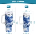 thumbnail image 3 of 30 oz Insulated Stainless Steel Tumbler Double Wall Stainless Steel Tumbler with 2-Way Drinking Blue Tie-dye Pattern, 3 of 9