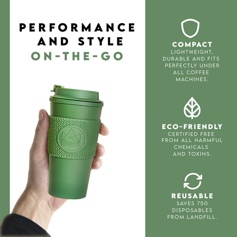 Neon Kactus - Double-Walled Coffee Cup, Reusable Coffee Cup with Resealable  Lid, Food-Grade Silicone Seal and Sleeve, Insulated Coffee Tumbler,  Leakproof Travel Mug, Recyclable, Happy Camper, 16oz 
