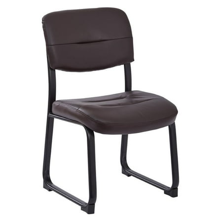 Base Leather Visitors Chair - Faux Leather Visitor Chair with Sled Base, Multiple Colors