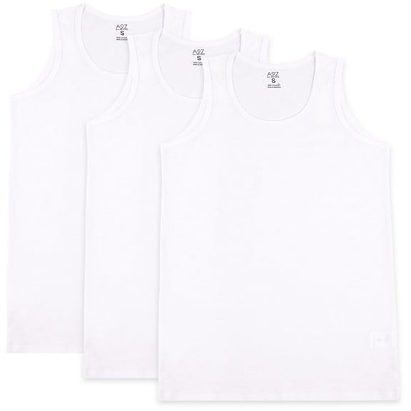 A2Z Mens Underwear Vest Soft 100% Combed Cotton 3 Pack White Sleeveless - Vest 005 White 3 Pack._XXL
