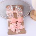 thumbnail image 1 of Kmbangi 3 Pcs Baby Girls Bow Headband Lace Sequined Elastic Band, 1 of 6