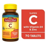 Nature Made Super C with Vitamin D3 and Zinc Tablets, Dietary Supplement, 70 Count