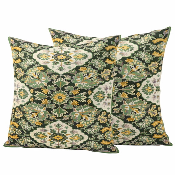 Sage Green Boho Outdoor Waterproof Pillow Covers, Rustic Southwest Plants Motifs Decorative Square Throw Pillowcase Sofa Cushion Sham for Patio/Couch/Chair, 16"x16" 2 Pack