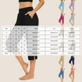 thumbnail image 3 of VISALY Yoga Pants Women, Capri Yoga Pants for Women, Women's Yoga Lightweight Cropped Pants Side Slit Cropped Pants Side Slit Pull On for Women Casual Lightweight, Capris for Women (Navy, 3XL), 3 of 6
