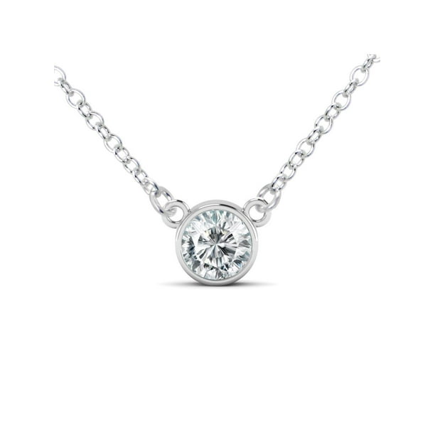 Andrea Jewelers 20" 925 Sterling Silver Round Cut CZ Cubic Zirconia