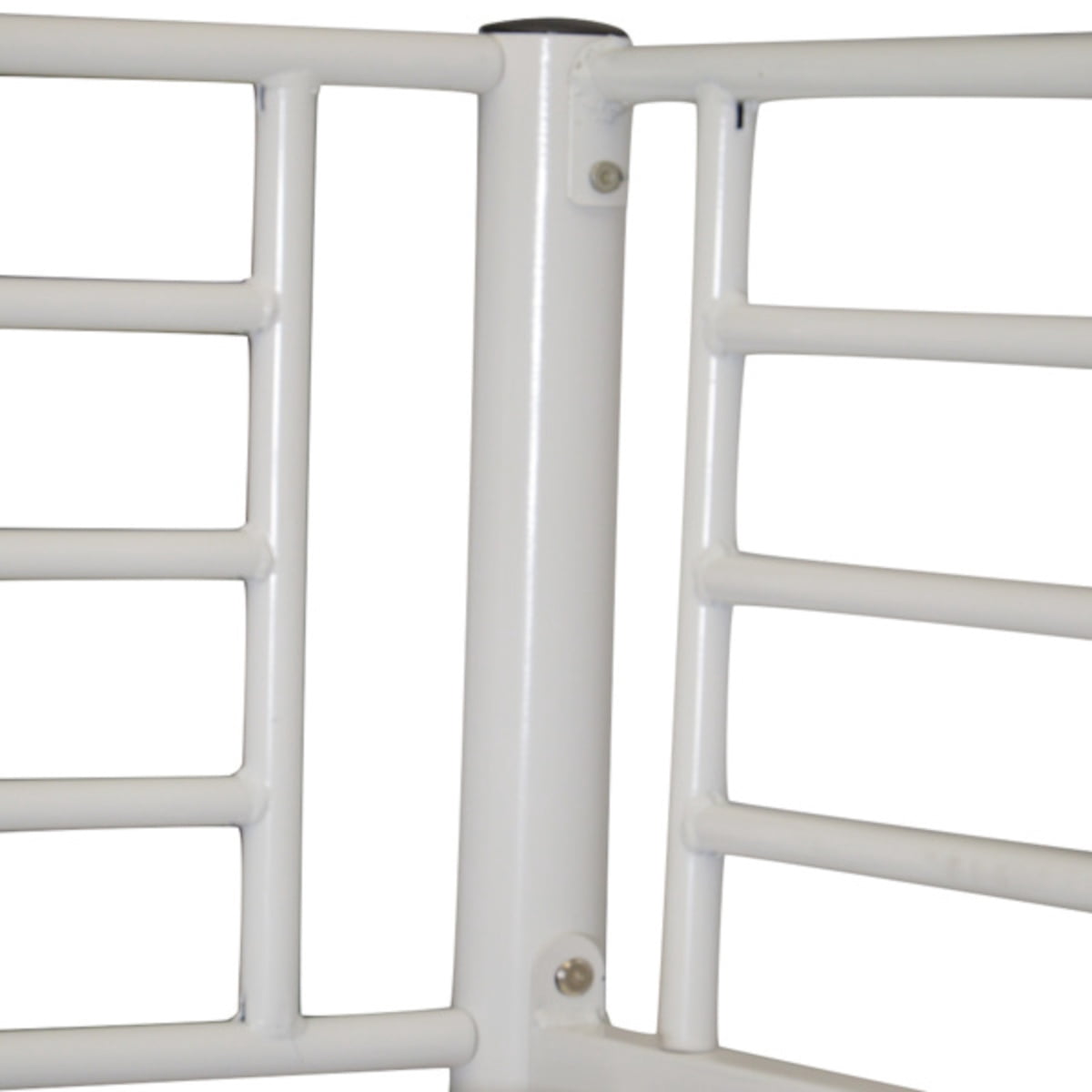 Alvantor Twin over Twin Metal Bunk Bed with Reversible Ladder and Guardrails, White