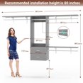thumbnail image 6 of 96 Hanging Closet System with 2 Wooden Drawers, 75"–87" Height Adjustable Closet Organizer System with Tower, 4-8FT Custom Closet Shelving System, Wall-Mounted Walk-In Closets Wardrobe, Grey, 6 of 7