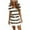 #7-Brown, variant on Pntutb Womens Plus Size Clearance,Women's Casual V-Neck Short Sleeve Bandage Stripe Printing Loose Dress