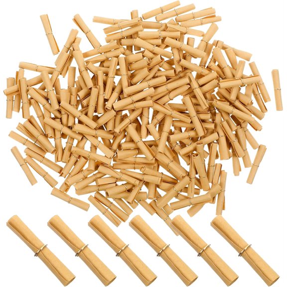 NOGIS 150 Pieces Scroll Paper Mini Message in a Bottles Parchment Paper for Writing for Wishes Write Messages for Birthdays Anniversaries Celebrations Valentine Wish Bottles