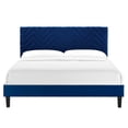 thumbnail image 4 of Platform Bed Frame, Tufted, Full, Blue Navy, Velvet, Mid Century Bedroom, Modern Contemporary Boutique HB35608, 4 of 8