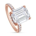 thumbnail image 4 of 3 1/2 ct. t.w Center 10X8MM Emerald Cut Lab Created Moissanite Diamond Solitaire Engagement Ring In 14K Rose Gold Over Sterling Silver (G-H Color, VVS1 Clarity, 3.50 Cttw)-8, 4 of 6