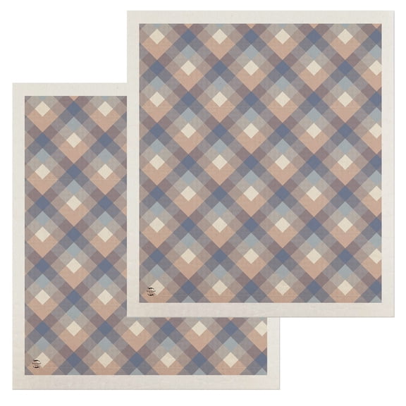 Briarwood Lane Pink and Blue Check Swedish Dishcloth (2-pack)