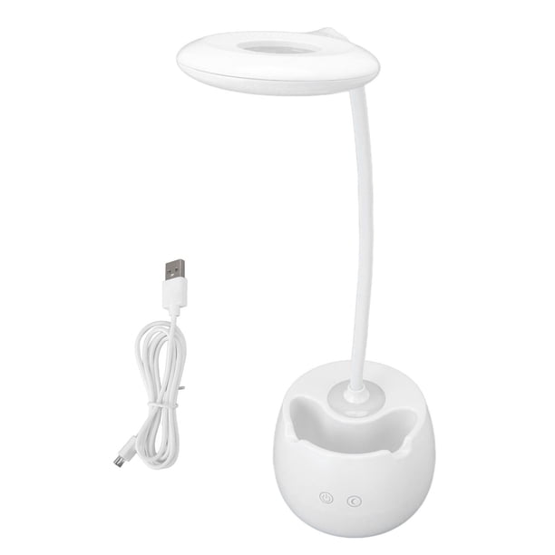 Lámpara de escritorio LED recargable por USB, luz nocturna de lectura con 3 modos de control táctil y soporte para bolígrafo para oficina en casa.