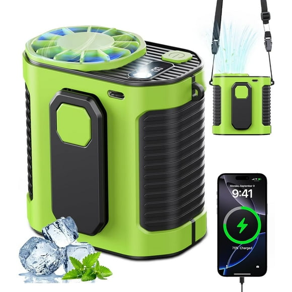 Ventilador de cintura portátil Hantan, 10 velocidades, recargable, 10000 mAh