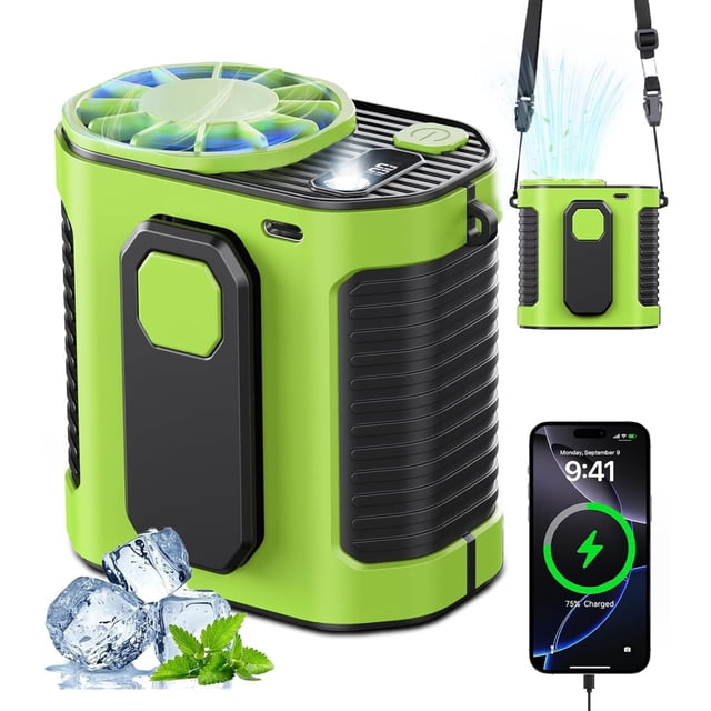 Ventilador de cintura portátil Hantan, 10 velocidades, recargable, 10000 mAh