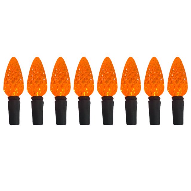 Guirnalda de luces para celebraciones, color naranja, 100 LED, C6, Halloween