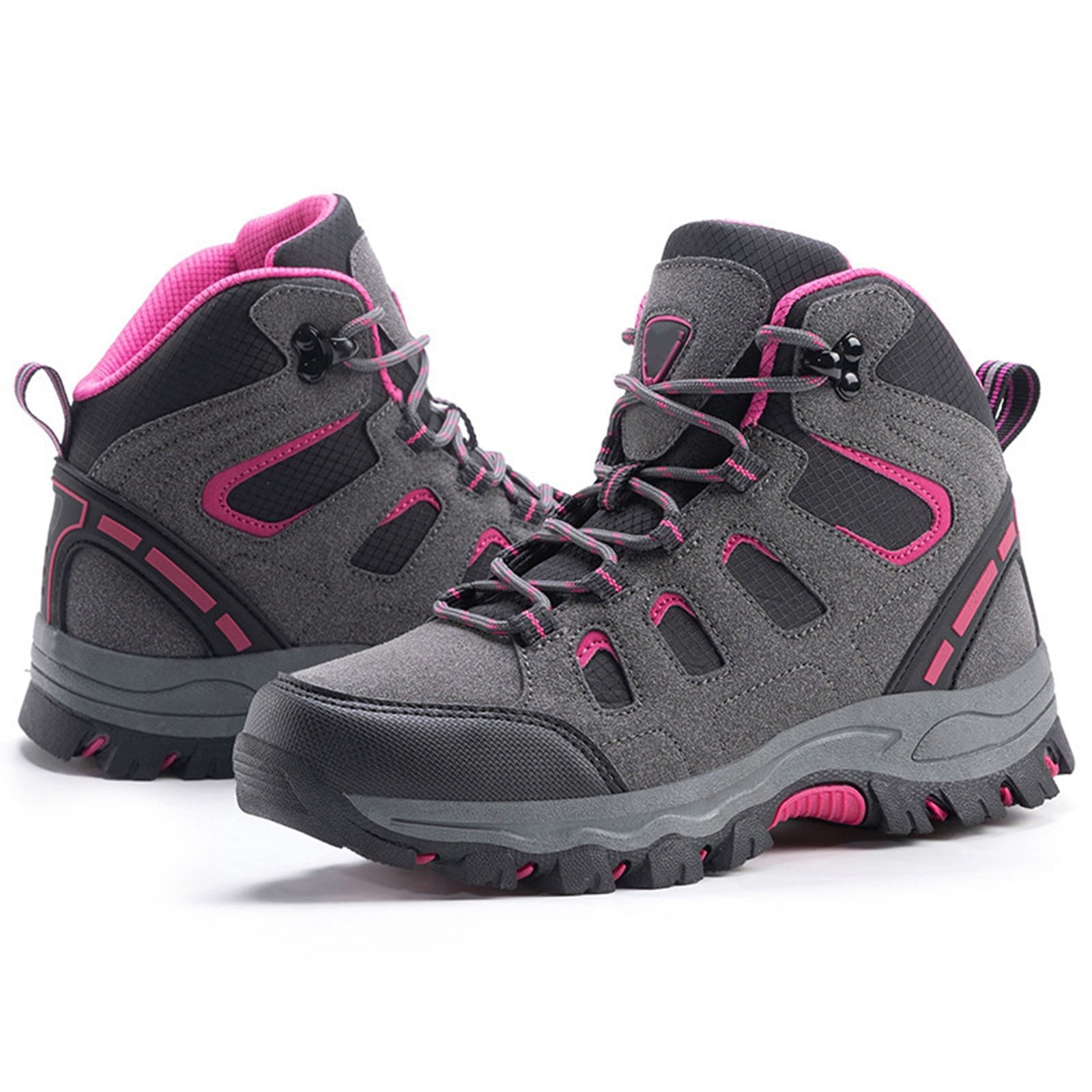 Win s Way Men's High Top Hiking Sneakers, Lightweight Ankle Support Trekking Shoes for Adventure