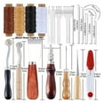 thumbnail image 3 of Leather Craft Tool Kit Leather Hand Sewing Repair Kit Stitching Punch Carving Work Groover Set DIY Tool Set Professional, 3 of 10