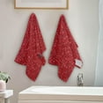 thumbnail image 3 of Coolnut White Red Hearts Hand Towels 2 PCS, Valentine Bling Kitchen Towel Ultra Soft and Highly Absorbent,Decorative Fingertip Face Towel for Bathroom Hotel, 28.3"x14.4", 3 of 5