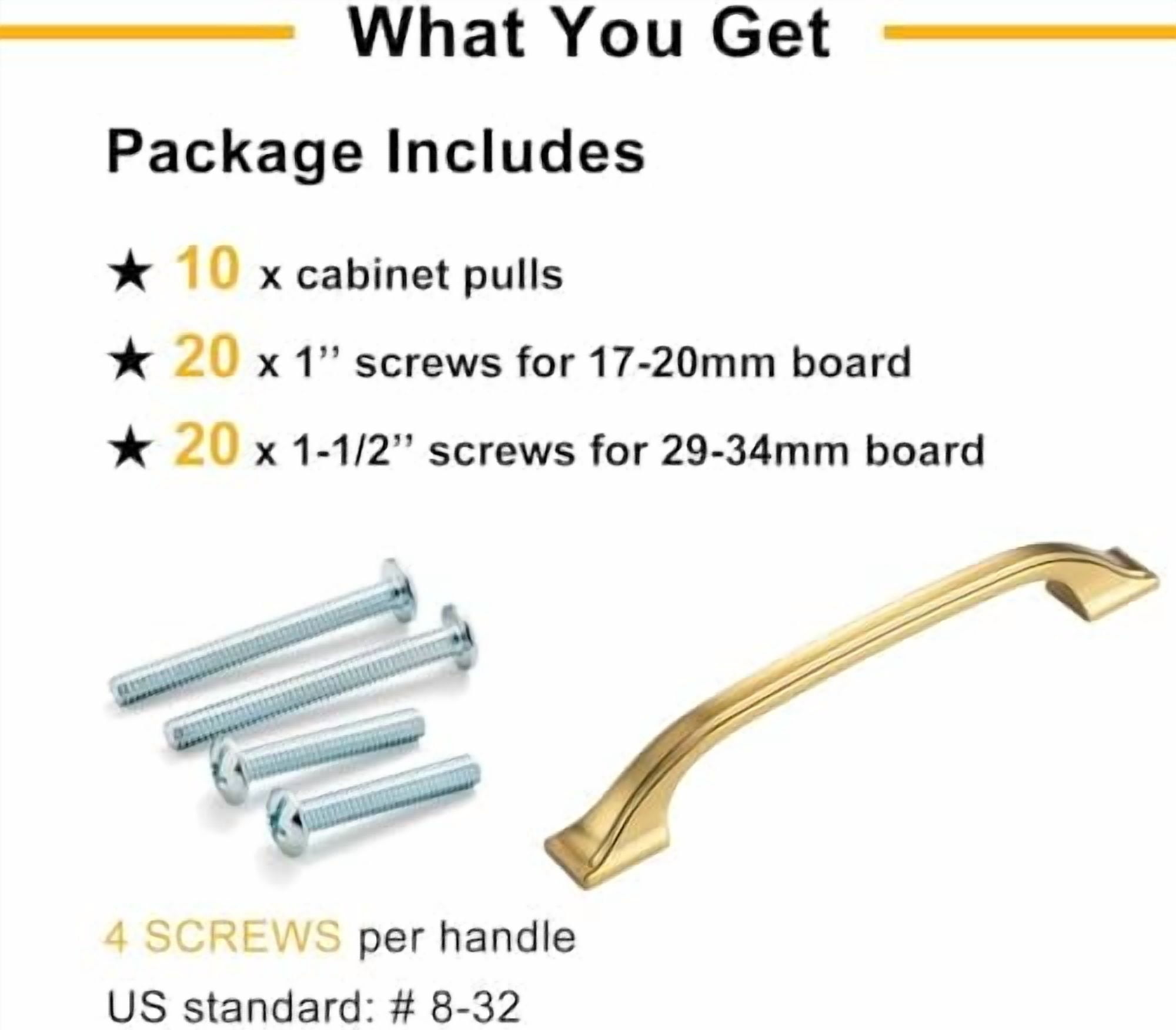 10 Pack Brushed Gold Cabinet Pulls 3 Inch Gold Cabinet Handles Gold Hardware for Kitchen Cabinets 8222 Drawers Bedroom Dresser Bathroom Vanity Cupboard