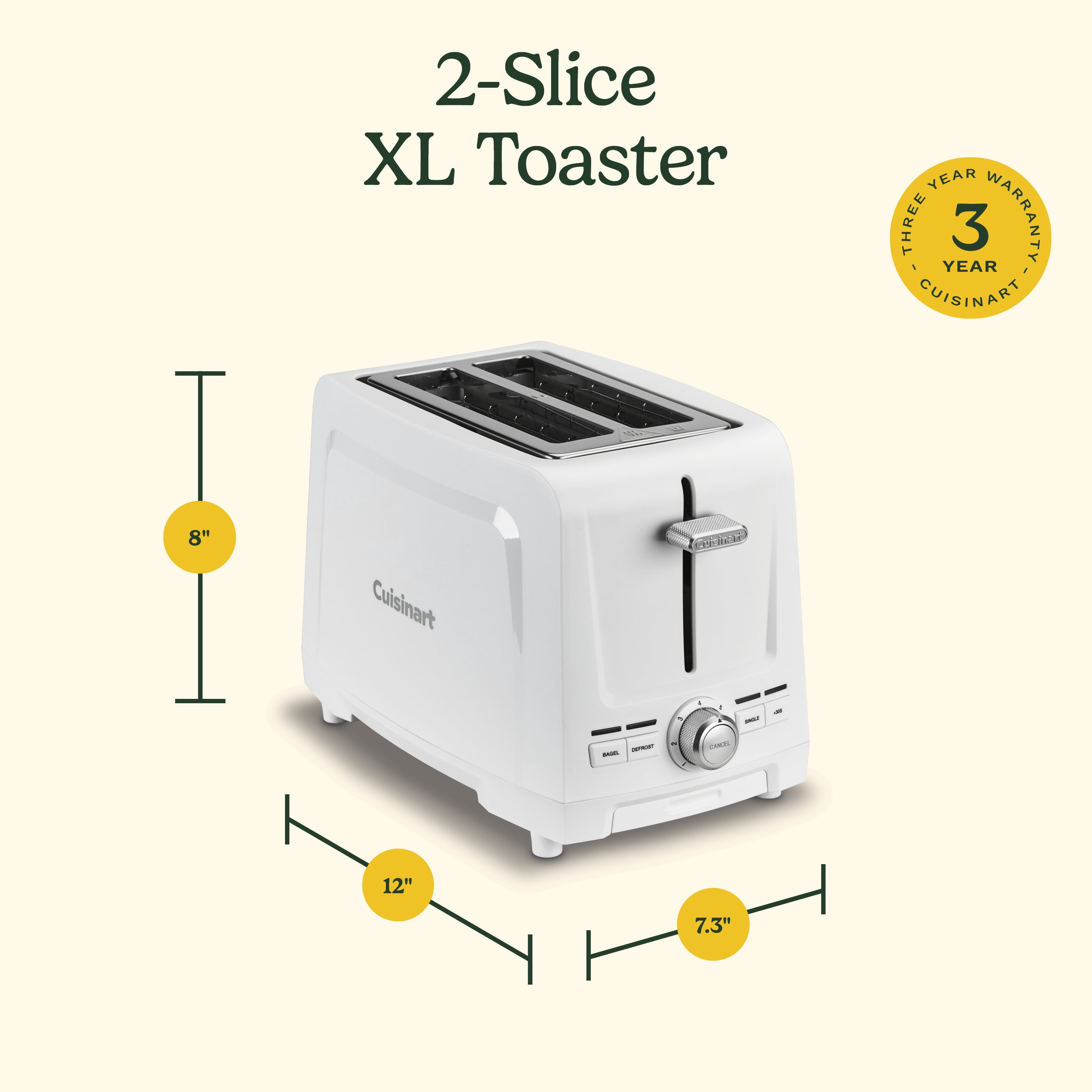Core Collection 2-Slice Plastic Toaster (Blanco)