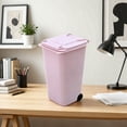 thumbnail image 3 of Mini Wheeled Trash Can with Lid | Small Plastic Storage Bin with Handles and Wheels for Desktop, Kids Toy, Office Organizer, Multi-Purpose Mini Trash Can, 3 of 3