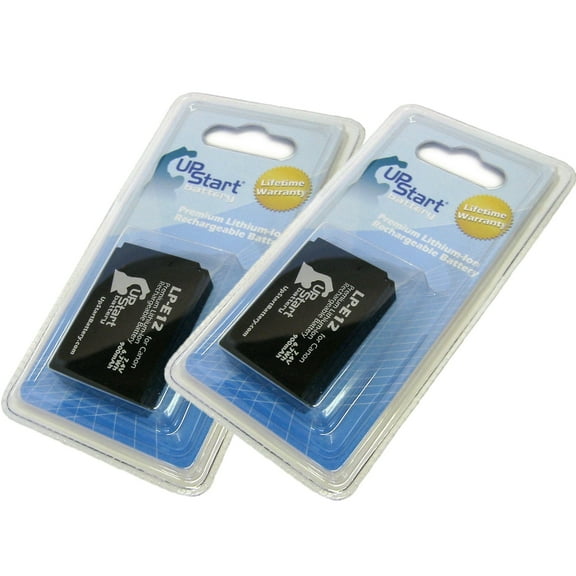 2x Pack - UpStart Battery Canon EOS 100D Battery - Replacement for Canon LP-E12 Digital Camera Battery (900mAh, 7.4V, Lithium-Ion)