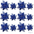 thumbnail image 1 of 12 flores de simulación de Navidad, flores de Navidad, flores de árbol de Navidad, decoración de árboles de Navidad, flores de Navidad artificiales (azul) Ormromra WLJ-1080, 1 of 5