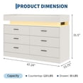 thumbnail image 2 of Coffee Bar Cabinet with Led Lights & Charging Station, Buffet Cabinet with Floating Countertop, Modern Sideboard Buffet Table 6 Drawers for Living Room, Kitchen, 2 of 7