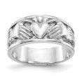 thumbnail image 1 of 14k White Gold Claddagh Ring Celtic, 1 of 9