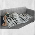 thumbnail image 6 of Modern Art Soft Flannel Fleece Throw Blanket, Minimalist Image Simplistic Spaces and Spare Asymmetric Grids Lines, Cozy Plush for Indoor and Outdoor Use, 60" x 80", Black White, by Ambesonne, 6 of 6