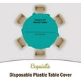 thumbnail image 4 of 12-pack Premium Plastic Tablecloth 84in. Round Table Cover - Teal, 4 of 5
