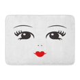 thumbnail image 1 of NUDECOR Dessin Animé de Poupée Visage sur Yeux Noirs et Lèvres Rouges Tapis de Bain 23.6x15.7 Pouces, 1 of 1