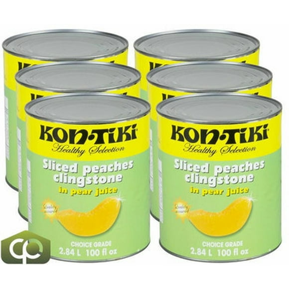 Kontiki Tranches de Pêche dans Leur Jus Naturel 2,84 L/96 oz (6/caisse) - Délicieuses et Polyvalentes