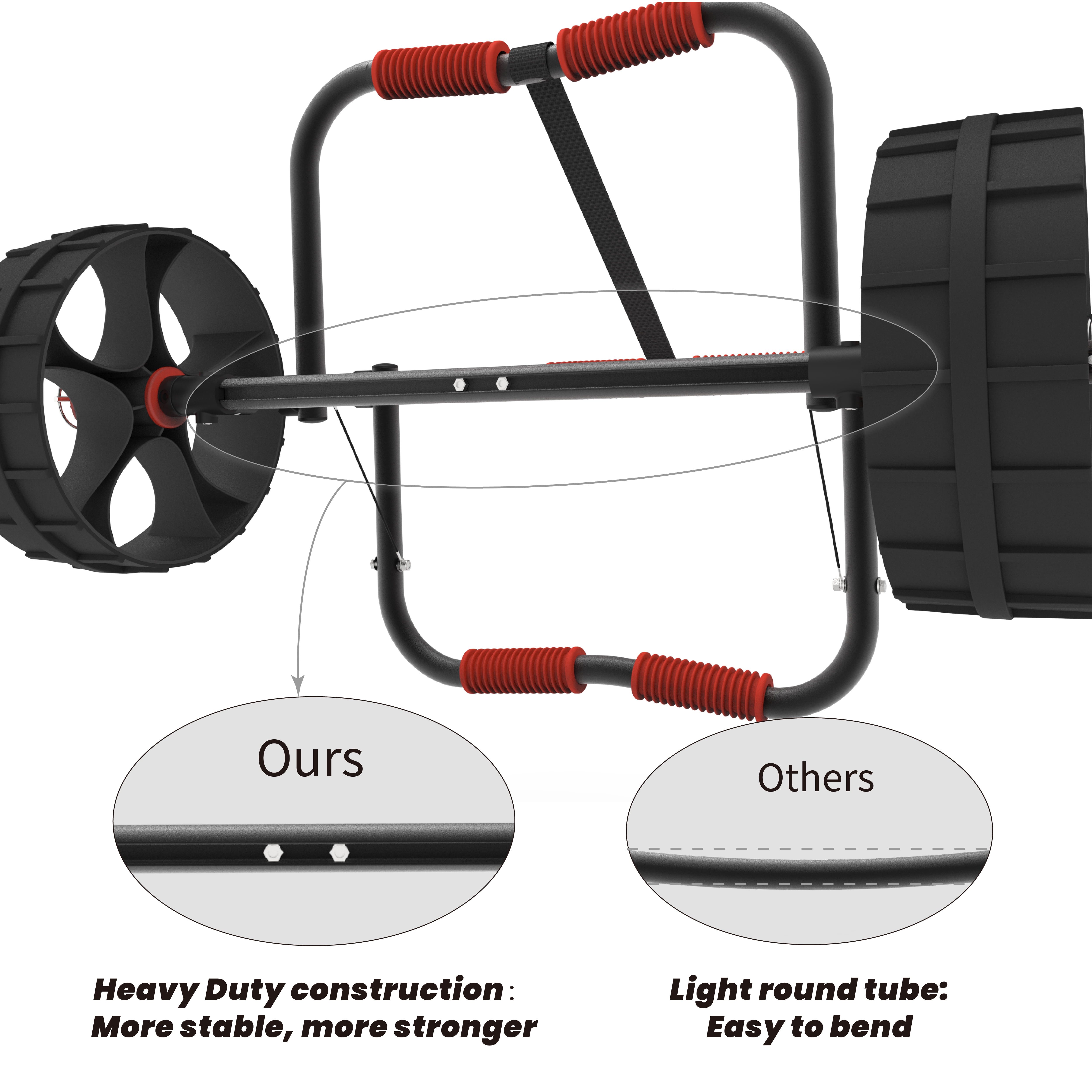 FDB Universal Folding Bend Kayak Canoe Boat Carrier Dolly Trailer with Cart Wheel and Strap