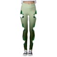 thumbnail image 4 of MKLEKYY Leggings deportivos para mujer Leggings para entrenamiento para mujer Leggings con estampado navideño de bloques de color Leggings suaves y elásticos 318, 4 of 4