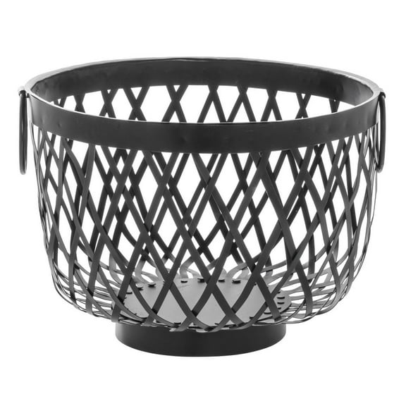 HUBERT Metal Basket with Handles Round Black - 11 1/2 Dia x 8 1/2 H