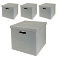thumbnail image 1 of Posprica 13 x 13 In Square Collapsible Fabric Storage Cubes, Silver, 2 Pack, 1 of 7