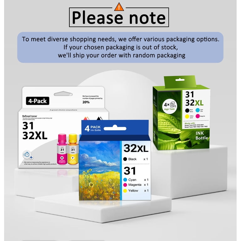 4 Kleur 31 32XL Inktflessen Compatibel voor H P 32XL 1VV24AE H P 31 1VU26AE 1VU27AE 1VU28AE