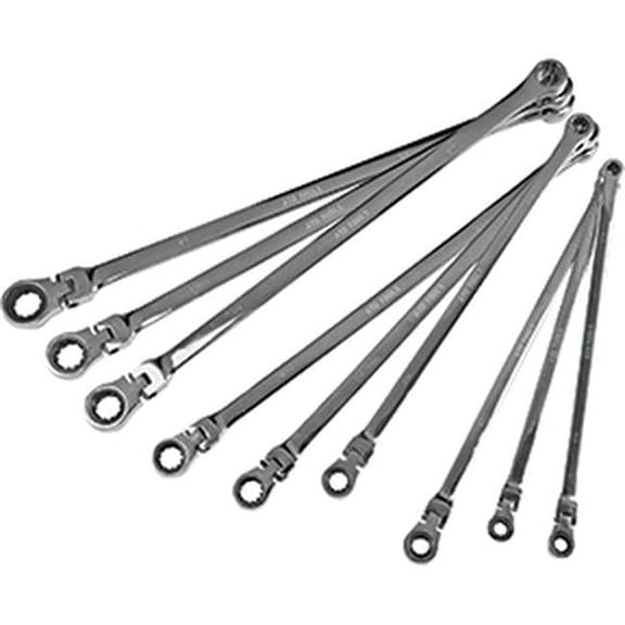 ATD Tools 6509 9pc Sae Xl Flex Head Spline Ratcheting Box End Wrench Set
