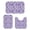 Paisley and Floral White Pattern, variant on Paisley and Floral Blue Pattern Bathroom Rug Set 3 Piece,Non-Slip Bath Mat Set with U-Shaped Contour and Runner Soft Absorbent Washable