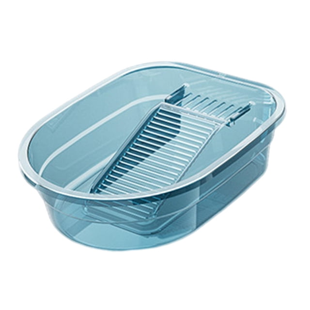 Lavabo de tabla de lavar, lavabo de limpieza, de lavado de plástico con tabla de lavar, para paño de limpieza , azul transparente Macarena lavabo de tabla de lavar