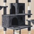 thumbnail image 4 of Yaheetech 76.4" Cat Tree Tower with 3 Condos and 2 Baskets, Dark Gray, 4 of 7
