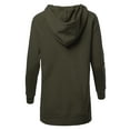 thumbnail image 3 of A2Y Women's Relax Fit Long Sleeve Kangaroo Pockets Asymmetric Hoodie Sweatshirts Dark Olive XL, 3 of 6